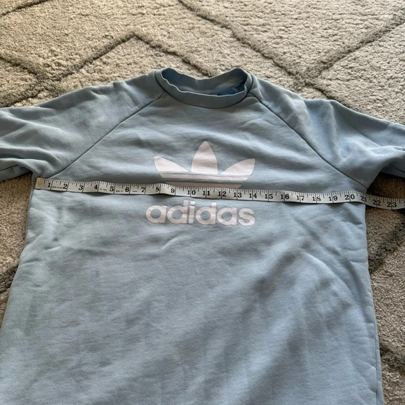 Adidas pullover crewneck sweatshirt baby blue athletic medium - Picture 3 of 6